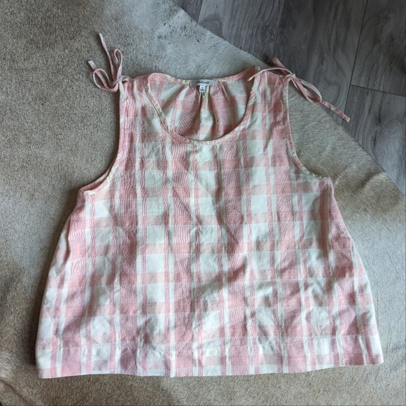 Madewell Crop Swing Tank in Petal Plaid - Picture 1 of 4
